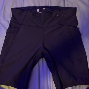 navy blue spandex biker shorts